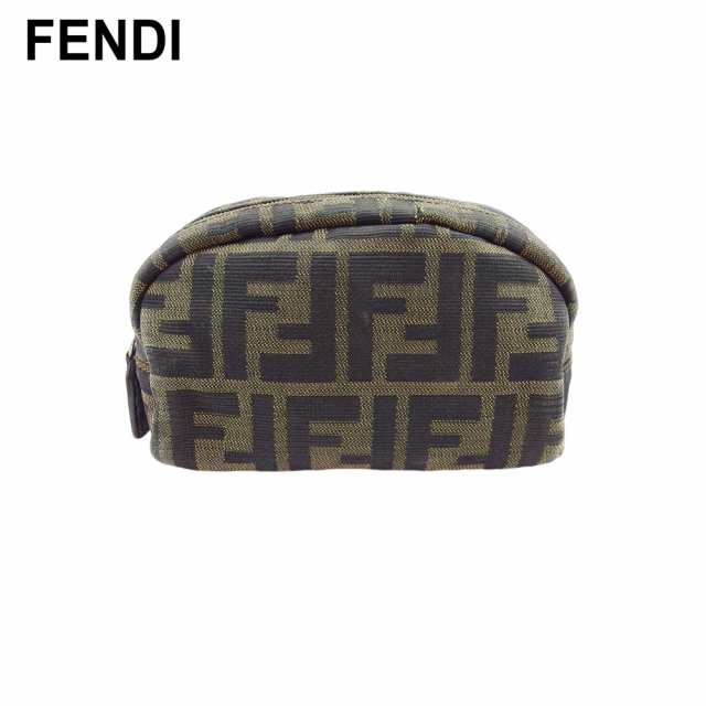 美品】 FENDI フェンディ ズッカ柄 キャンバス 化粧ポーチ 小物入れ