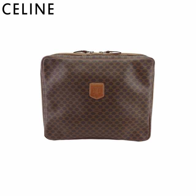 CELINE セリーヌ マカダム クラッチバッグ セカンドバッグ ビジネスバッグ バッグ ブラウン PVC レザー レディース メンズ ファッション M94 USED