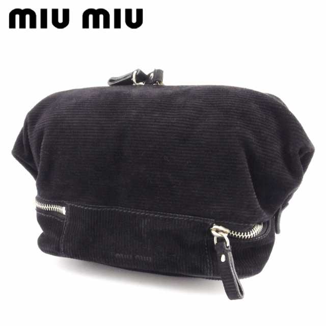 注目ブランド ミュウミュウ ポーチ miu ロゴ メンズ レディース 化粧ポーチ バッグ