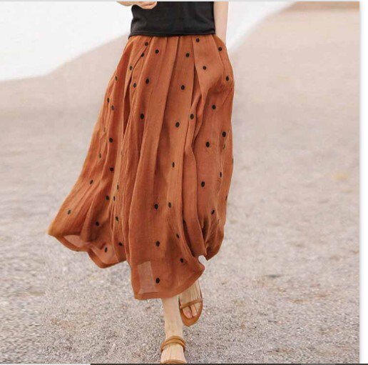 レディース スカート 新作スカート 春夏スカート シフォンスカート Aラインドット柄スカート ロングスカート 着痩せ 体型カバー スカートの通販は 5,079円