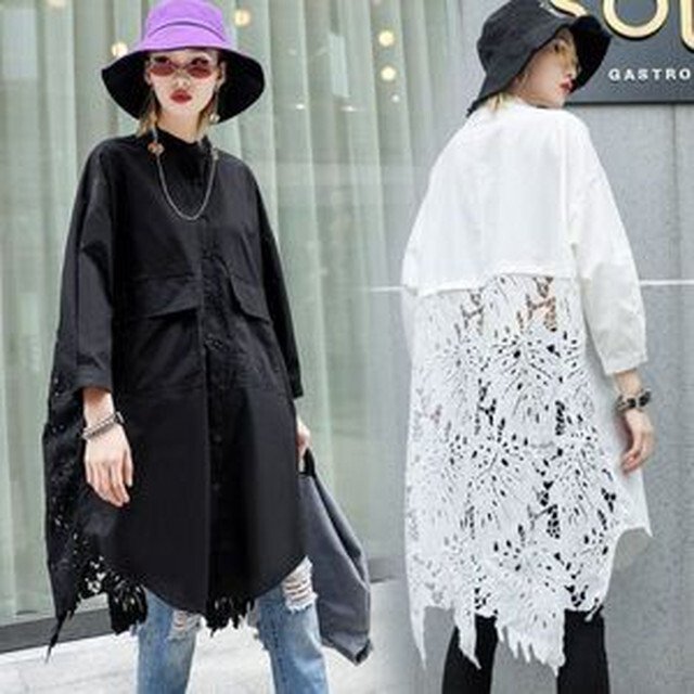 レディース トップス ブラウス Tシャツ 長袖コーデ ロングシャツ パンチングレース ２カラー 大人可愛い ママコーデ ママファッションの通販は 5,380円