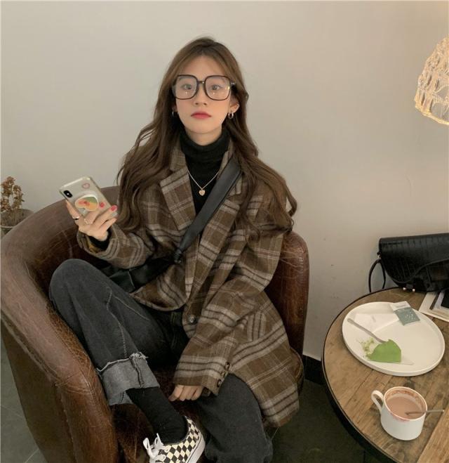 レディース ジャケット スーツ カジュアル 秋冬 大人可愛い ママコーデ ママファッション 韓国 オルチャンファッション 人気 トレンドの通販は 5,580円