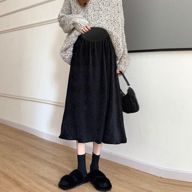 マタニティ ボトムス スカート ミディ丈 フレア Aライン ブラック レディース 可愛い ママコーデ ママファッション ママ服の通販は 4,724円