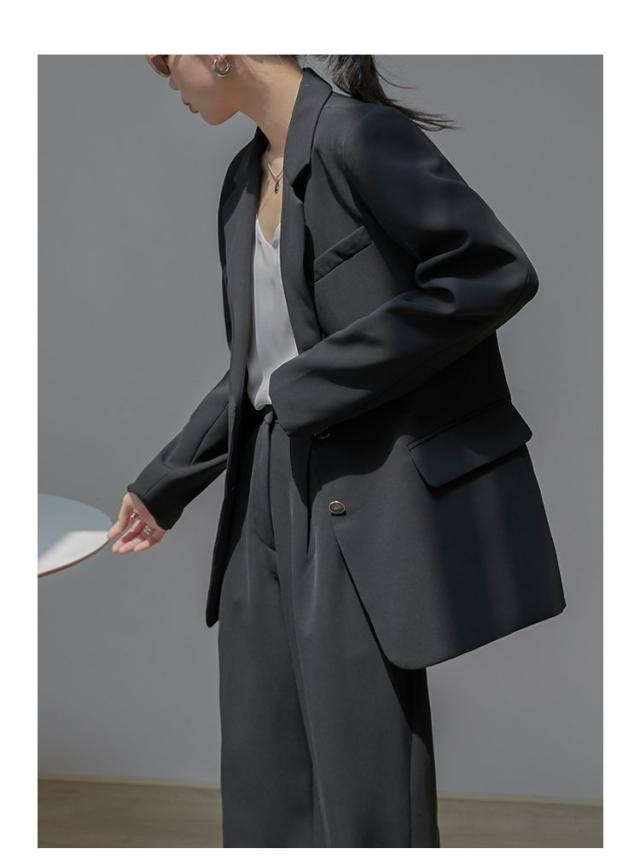 レディース セットアップスーツ ジャケット パンツ 上下セット カジュアルスーツ モノトーン セレモニー 大人可愛い ママコーデの通販は