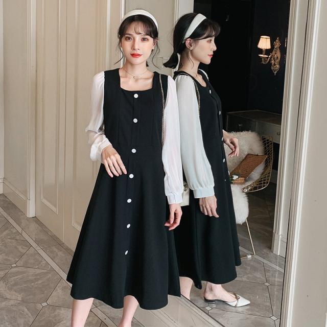 マタニティ ワンピース 授乳口付き スクエアネック レイヤード風 パフスリーブ Aライン レディース 可愛い ママコーデ ママファッションの通販は 4,623円