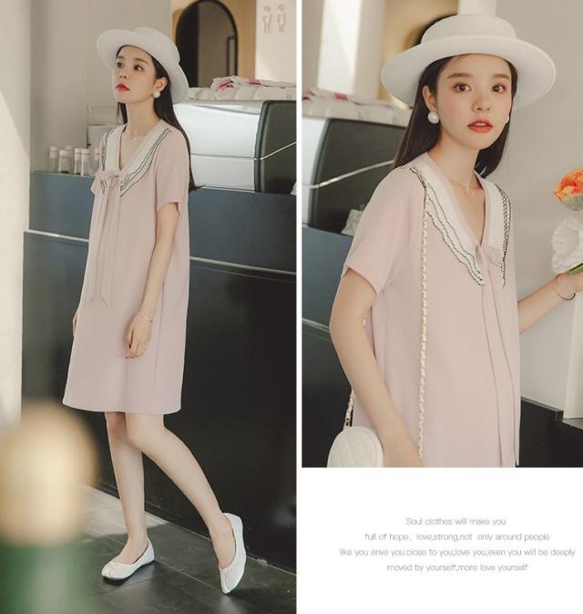 マタニティ ワンピース Vネック プリーツ襟 リボン 半袖 レディース 可愛い ママコーデ ママファッション ママ服 マタニティウェア 人気の通販は マタニティ ワンピース Vネック プリーツ襟 リボン 半袖 レディース 可愛い ママコーデ ママファッション ママ服 マタニティウェア 人気の通販は