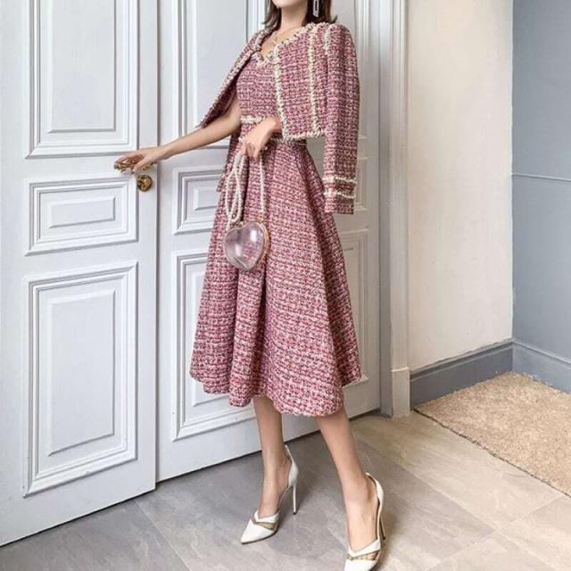 レディース セットアップ パールライン ツイード ツーピースセット ワンピース ショートジャケット ワンピース フォーマル お呼ばれの通販は レディース セットアップ パールライン ツイード ツーピースセット ワンピース ショートジャケット ワンピース フォーマル お呼ばれの通販は