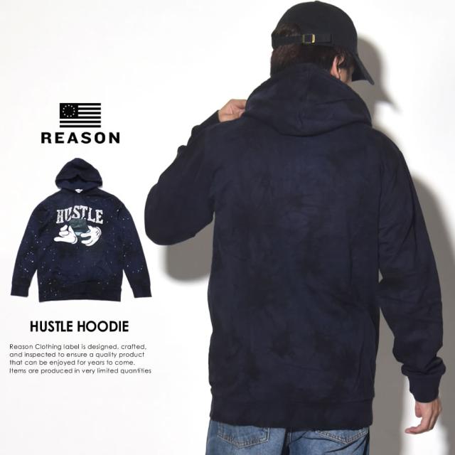 リーズン REASON パーカー メンズ スウェット プルオーバー ワッペン スタッズ HUSTLE_1