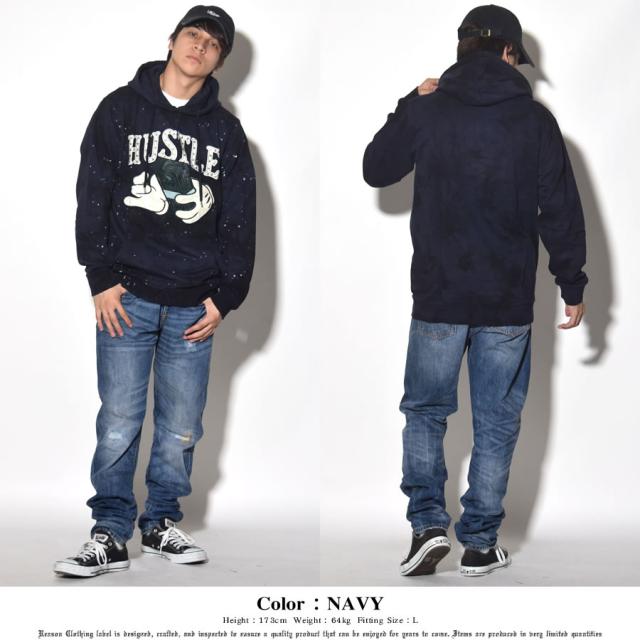 リーズン REASON パーカー メンズ スウェット プルオーバー ワッペン スタッズ HUSTLE_3