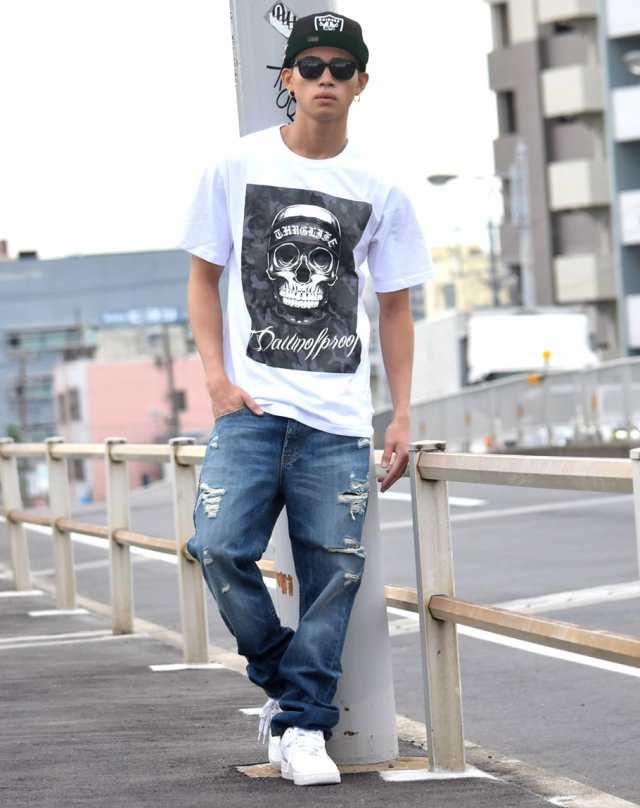 CITY LAB シティーラブ SKULL GANG スカルギャング プリント 半袖Ｔシャツ ブラック ラッパー ヒップホップ L  54039