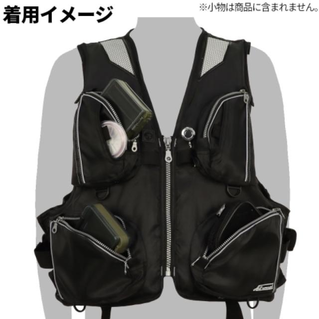 タカミヤ(TAKAMIYA) フローティングベスト フリー ブラック×シルバーの