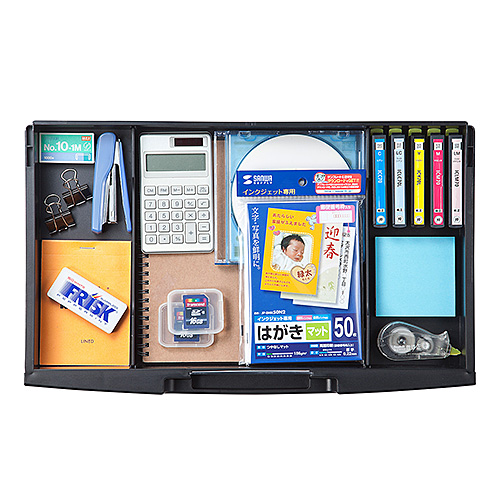 卓上プリンター台 引き出し付き 机上台 ブラック[100-PS002] の