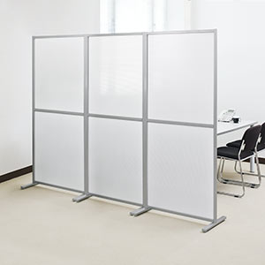 パーテーション 3枚セット 半透明 幅80cm 高さ180cm パーティション 間仕切り 衝立 [100-SPT013-3]_1