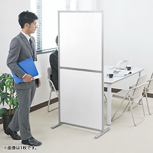 パーテーション 3枚セット 半透明 幅80cm 高さ180cm パーティション 間仕切り 衝立 [100-SPT013-3]_2