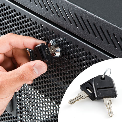 ルーター NAS ハブ収納ボックス（ネットワーク機器収納 メッシュパネル 鍵付き 高さ580mm）[100-SV012]_5