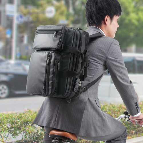 耐水 3WAYビジネスバッグ 水・ヨゴレを弾く 容量20L 15.6型ノートパソコン収納 通勤 メンズ バッグ [200-BAG048WP]_5