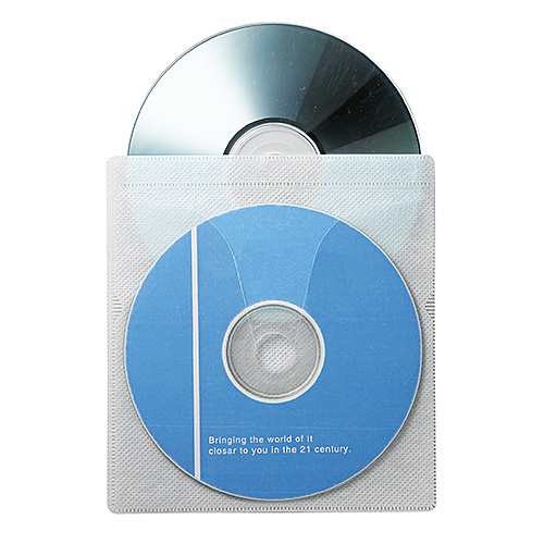 CDケース DVDケース 不織布ケース 両面収納 500枚セット ホワイト [200-FCD008WH-5]