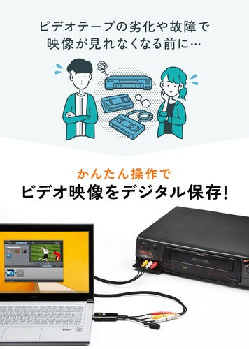 USB ビデオキャプチャケーブル コンポジット S端子 VHS 8mmビデオ miniDV デジタル化 [400-MEDI008]の通販はau PAY  マーケット - サンワダイレクト | au PAY マーケット－通販サイト