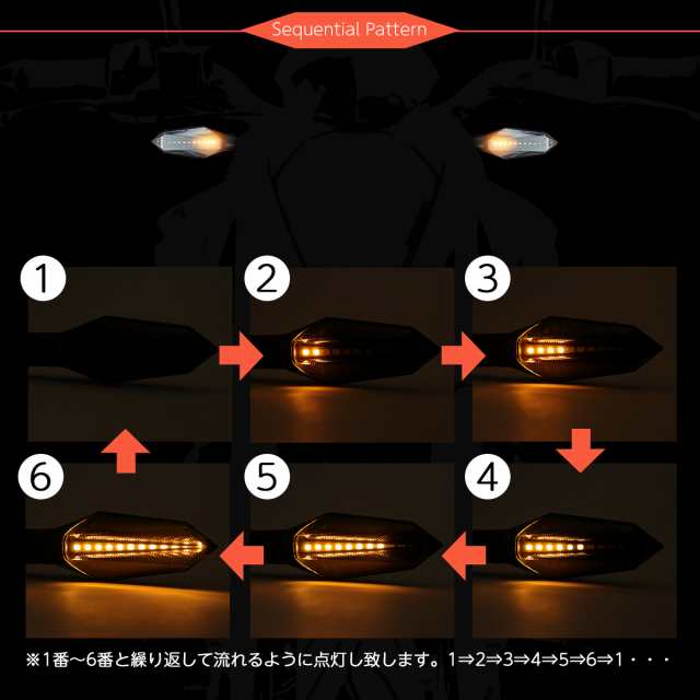 バイク ウインカー LED シーケンシャルウインカー 流れる ウィンカー 小型 リレー