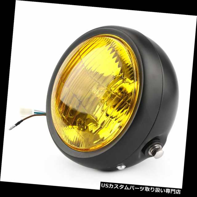 バイク ヘッドライト 黄色のオートバイled 6 5 レトロヘッドライトグリルサイドマウントカバーカフェレーサー新しい Yellow Motorcyclの通販はau Pay マーケット バイクパーツ取り扱い専門店