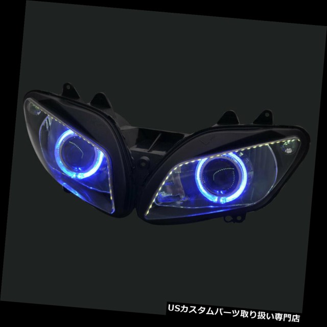 バイク ヘッドライト ヤマハyzf R1 02 03用ブルーエンジェルアイhidプロジェクターledヘッドライトw ホワイトストリップ Blue Angel Eの通販はau Pay マーケット バイクパーツ取り扱い専門店