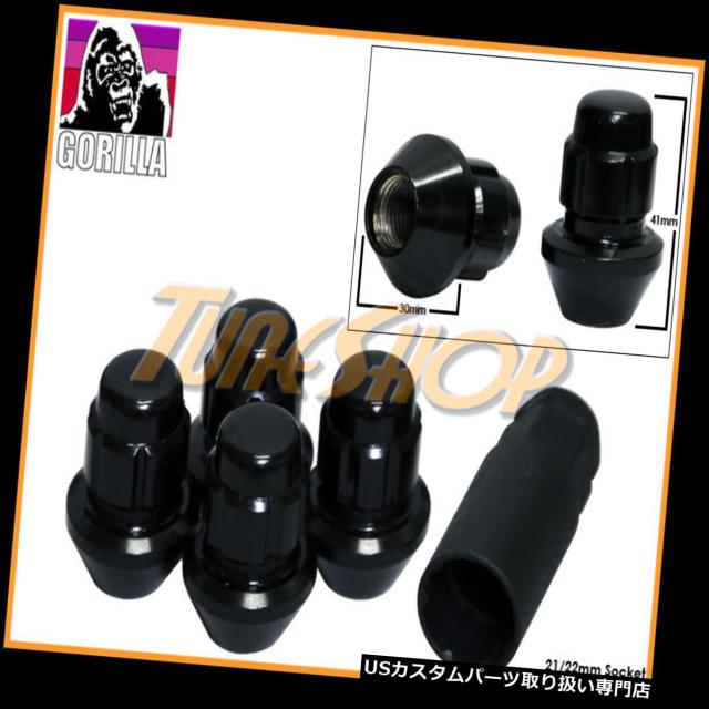 ナット 4ロックゴリラ大型シートファクトリーストックホイールホイールラグナット14X1.5 M14リムブラック  4 LOCKの通販は 30,360円