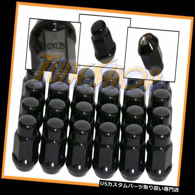 ナット 24 BULGE ACORNホイールリムラグナット12X1.25 M12 1.25クロージングエンドブラック19 HEの通販は