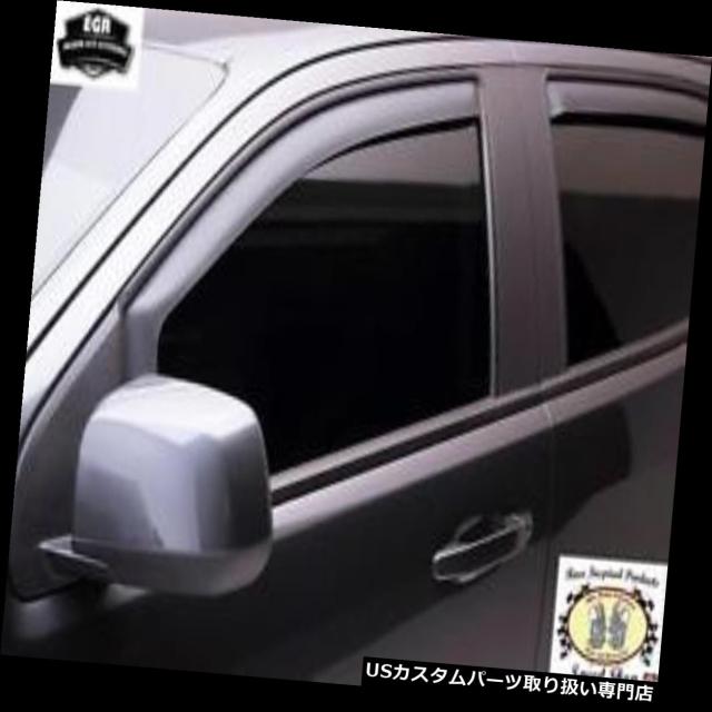 ベントバイザー、ドアバイザー、レインガード EGRマットブラックチャンネルウィンドウバイザー4個セットフィット2015-17シの通販は