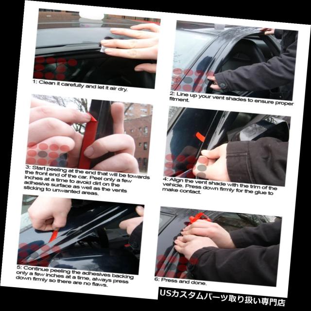 USベントバイザー、ドアバイザー クライスラー300 300C 11-16のための灰の灰色の外の台紙JDMの出口のバイザーのデフレクター クライスラー 300M 1999-2004 対応ウィンドウバイザー ウェザー