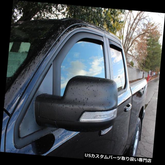 ベントバイザー、ドアバイザー、レインガード 2019 Ram 1500クワッドキャブマットブラックインチャンネルベントバイザーの通販は