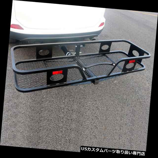 カーゴ、ルーフ キャリア 折りたたみ貨物キャリア荷物バスケットラックトレーラーヒッチマウントSUVカーレシーバー  Foldiの通販は