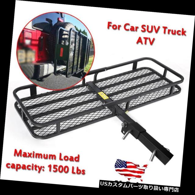 カーゴ、ルーフ キャリア 鋼鉄折りたたみ貨物キャリアグリッド荷物バスケットマウントラックヒッチ車SUVトラック Steel 