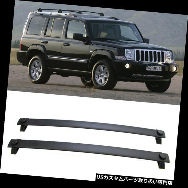 カーゴ、ルーフ キャリア 1ペアブラックアルルーフラッククロスバートップレールキャリー06-10ジープコマンダー  1 Paiの通販は 80,520円