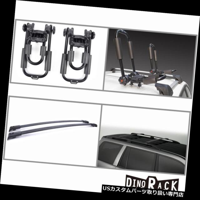 カーゴ、ルーフ キャリア フィット03-08ホンダパイロットブラックアルミルーフラッククロスバー+ Jバーカヤックキャリア新しの通販は