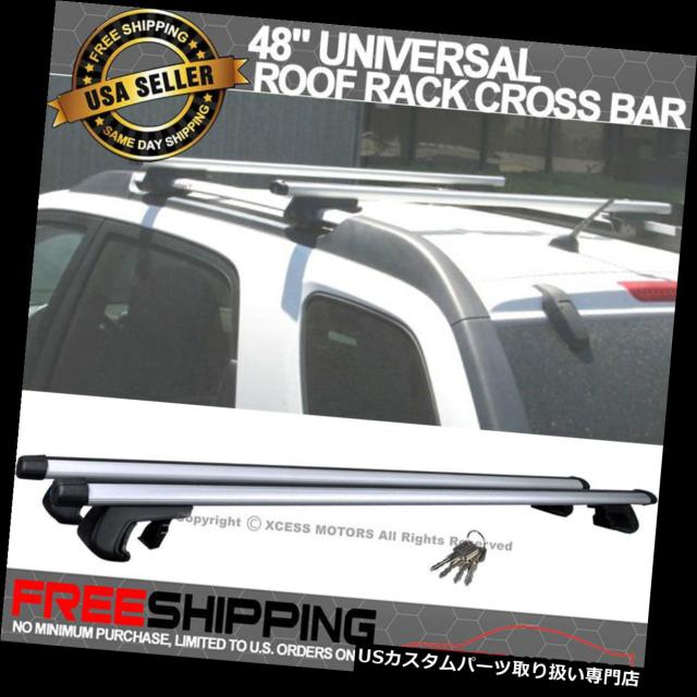 カーゴ、ルーフ キャリア ルーフレールルーフラッククロスバークランプラゲッジキャリアアルミ製48にフィット Fit 48 i
