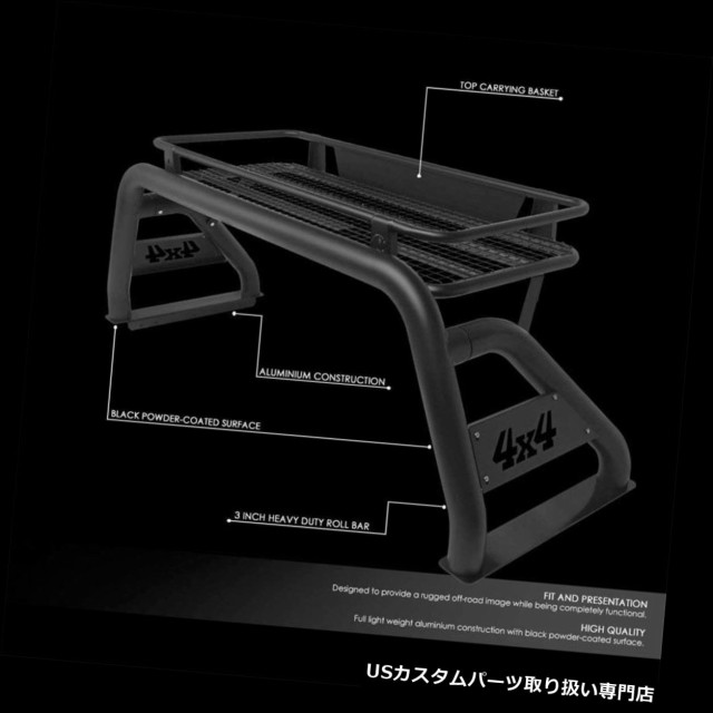 カーゴ、ルーフ キャリア コーティングされたブラックロールバー+ルーフバスケットカーゴキャリア+ 09-16フォードF-150