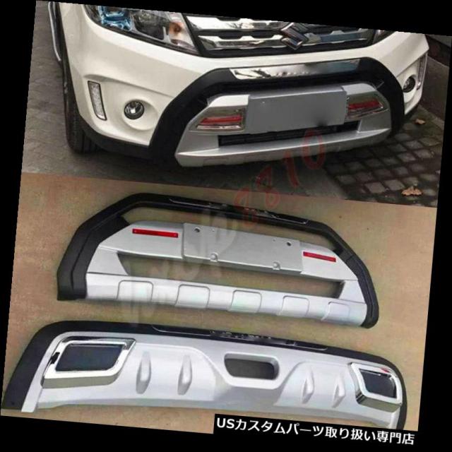 リアバンパー プロテクター 2本ガードバーフィットスズキビターラプロテクターフロント＆リアバンパーボディキットボード 2Pc