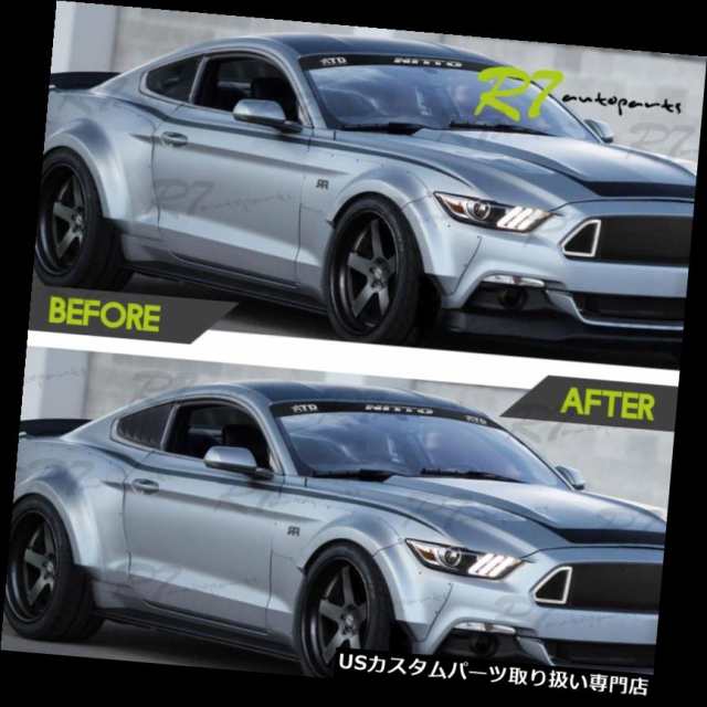 ウィンドウルーバー 15-17 FORDマスタング2PC ABSマットブラックサイド