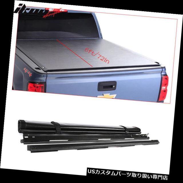 トノーカバー/トノカバー 16-19トヨタタコマ6フィート/ 72インチベッドブラックビニールロールアップトノーカバー Fiの通販は