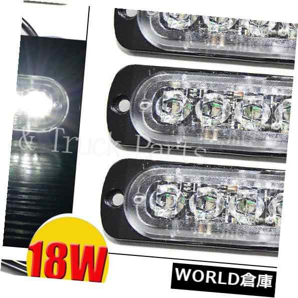 4X CREE 6LED 18Wグリーン＆amp; A ホワイトブライト緊急ハザード警告ストロボライトバー の通販は