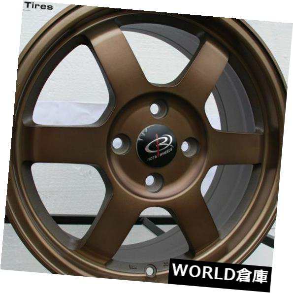 ホイール 4本セット 17x7.5 / 17x9 Rota Grid 5x114.3 45/42フルロイヤルスポーツブロンズホイールリムセッの通販は