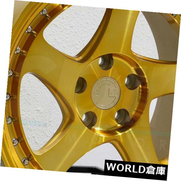 ホイール 4本セット 18x9.5 Aodhan AH01 AH1 5x120 35ゴールド加工フェイスホイールリムセット(4) 18x9