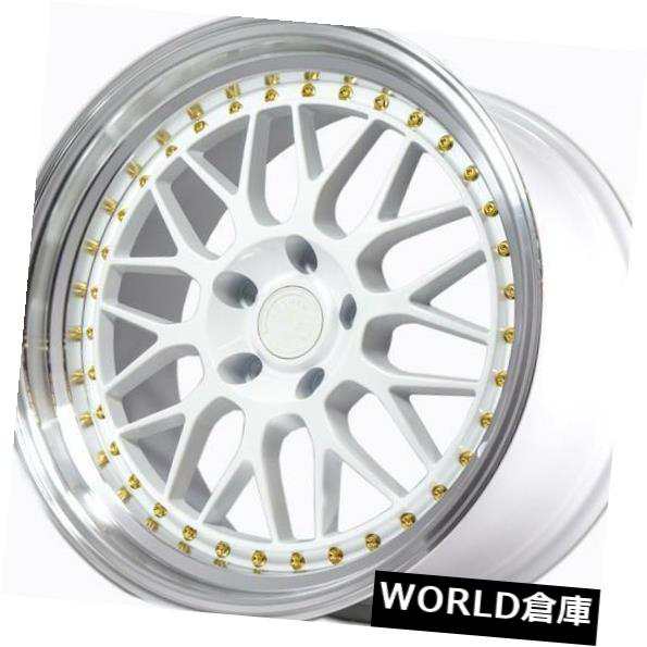 ホイール 4本セット 18x9.5 Aodhan AH02 AH2 5x108 30ホワイトゴールドリベットホイールリムセット（4） 18｜au  PAY マーケット