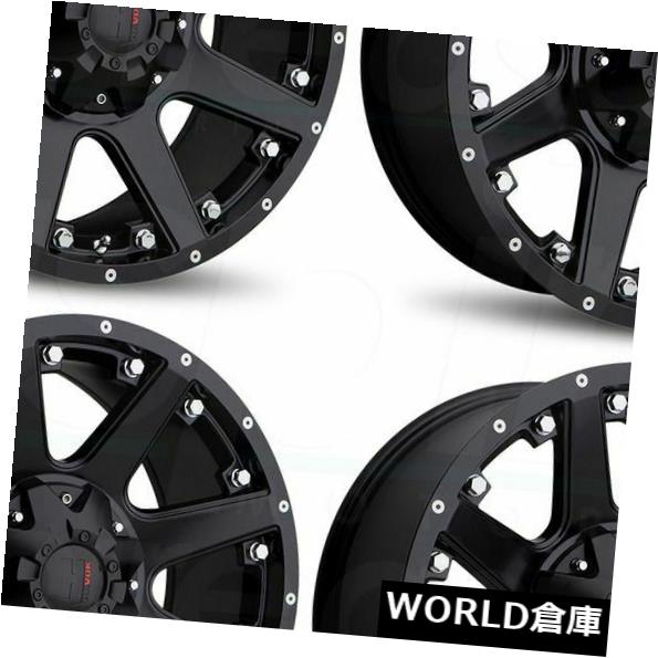 ホイール 4本セット 17x9 Havok H102 5x114.3 / 5x5 -12マットブラックホイールリムセット（4）  17x9 の通販は