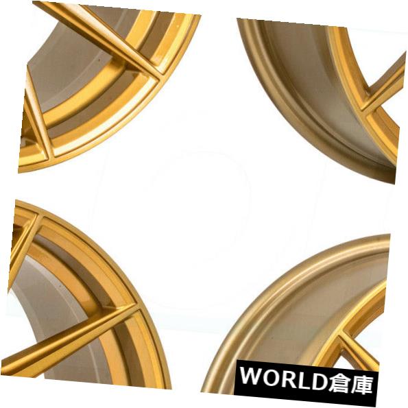 ホイール 4本セット 18x8.5 / 18x9.5 F1R F101 5x100 38/38ブラッシュドゴールドホイールリムセット（4） の通販は