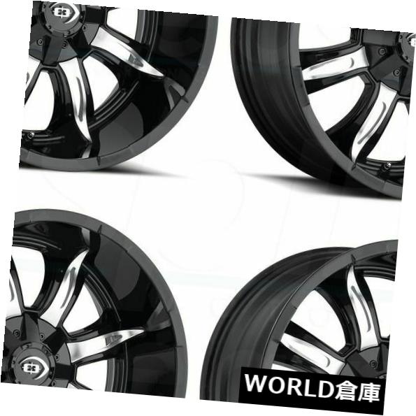 ホイール 4本セット 18x9 Vision 423 Manic 5x114.3 / 5x5 -12ブラックマシニングホイールリムセット（4の通販は