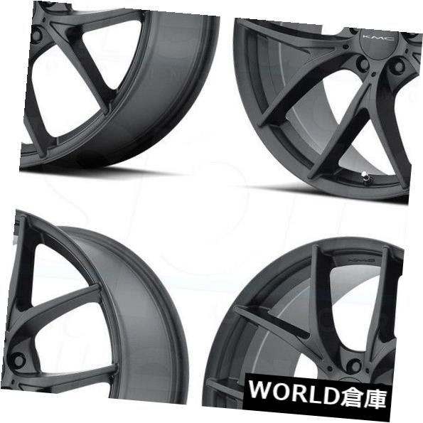 ホイール 4本セット 18x8 KMC KM694ウィッシュボーン5x114.3 / 5x4.5 35サテンブラックホイールリムセット（4）の通販は