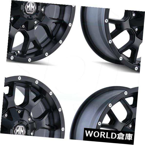 ホイール 4本セット 18x9メイヘムウォリアー8x180 -12マットブラックホイールリムセット（4）  18x9 Mayhem Warrの通販は