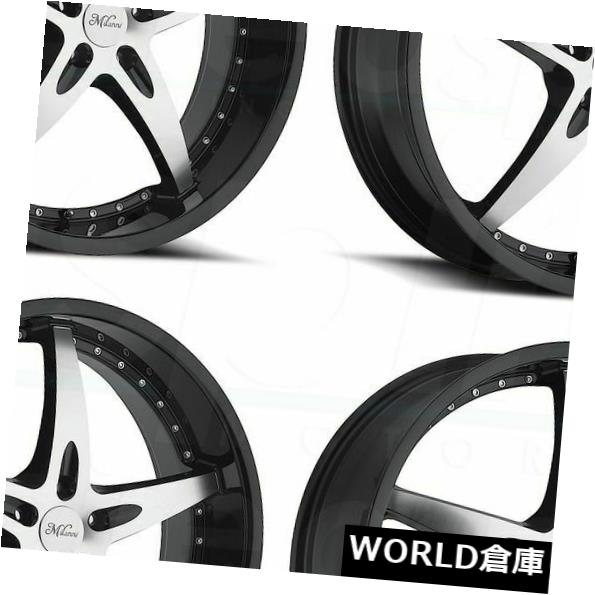 ホイール 4本セット 22x9.5 Milanni 453 ZS-1 5x114.3 25ブラックマシニングホイールリムセット（4）  22の通販は