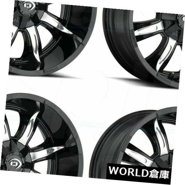 ホイール 4本セット 17x9 Vision 423 Manic 6x135 / 6x5.5 -12ブラックマシニングホイールリムセット（4の通販は